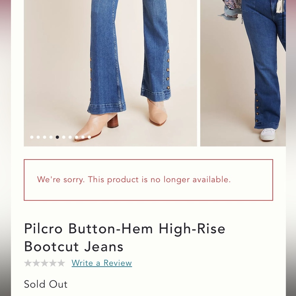 Anthropologie Pilcro Button-Hem High-Rise Bootcut Jeans size 27 Letterpress - Picture 9 of 12